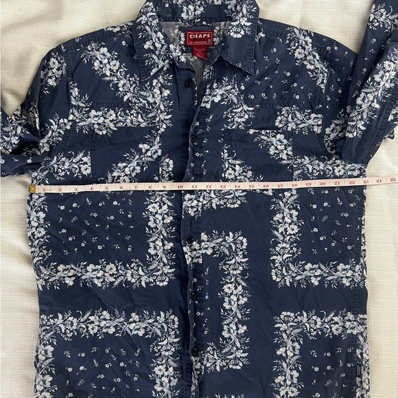 Chaps Men's Vintage 90’s Navy Western Button Down Shirt Size L - Picture 5 of 8